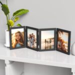 WARM&LOVE 4 Picture Frame, 4x6 Four Folding Hinged Photo Frames, Rustic Wood Des... - Image 7