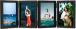 WARM&LOVE 4 Picture Frame, 4x6 Four Folding Hinged Photo Frames, Rustic Wood Des... - Image 8
