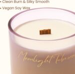 M&SENSE 16.6oz Natural Soy Large Jar Candle with Wooden Wick | Moonlight Tuberos... - Image 5