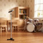 Miniature Dollhouse Accessories 1:12 Scale Miniature Scene Microphone with Stand... - Image 6