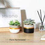 Mkono 3 Inch Mini Succulent Pots Concrete Planter Set, Modern Tiny Container for... - Image 4