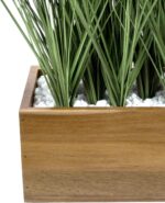 MyGift Artificial Grass Plants in Premium Acacia Solid Wood Planter Box, 12 Inch... - Image 6