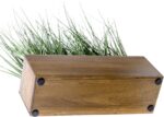 MyGift Artificial Grass Plants in Premium Acacia Solid Wood Planter Box, 12 Inch... - Image 7