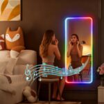 Hasipu 43"x16" LED RGB Bluetooth Door Mirror Full Length, Full Body Full Length ... - Image 4