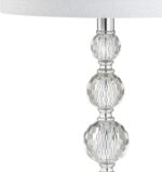 JONATHAN Y 28.5" Clear Crystal Faceted Orb Table Lamp Set of 2, Modern Glam Chro... - Image 6