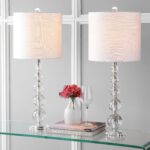 JONATHAN Y 28.5" Clear Crystal Faceted Orb Table Lamp Set of 2, Modern Glam Chro... - Image 7