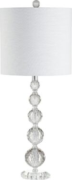 JONATHAN Y 28.5" Clear Crystal Faceted Orb Table Lamp Set of 2, Modern Glam Chro... - Image 8