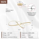 D31.5in Modern LED Chandelier Gold Ring Chandelier High Ceiling Contemporary wit... - Image 3