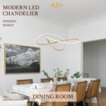 D31.5in Modern LED Chandelier Gold Ring Chandelier High Ceiling Contemporary wit... - Image 5