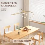 D31.5in Modern LED Chandelier Gold Ring Chandelier High Ceiling Contemporary wit... - Image 6
