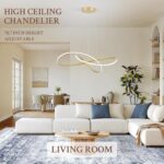 D31.5in Modern LED Chandelier Gold Ring Chandelier High Ceiling Contemporary wit... - Image 10