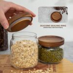 2PCS Small Glass Storage Jars with Airtight Lids, 17 fl oz (500ml) coffee contai... - Image 4