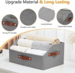 Bagnizer Closet Organizers and Storage, Linen Trapezoid Storage Bins with Handle... - Image 4