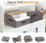 Bagnizer Closet Organizers and Storage, Linen Trapezoid Storage Bins with Handle... - Image 5