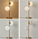 Mid Century Modern Table lamp Luxury Brass Sphere Globe Lamp White Glass Night L... - Image 5