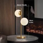 Mid Century Modern Table lamp Luxury Brass Sphere Globe Lamp White Glass Night L... - Image 6