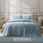 Oli Anderson Velvet Quilt Set Queen Size - Lightweight Bedspread Coverlet - Soft... - Image 4