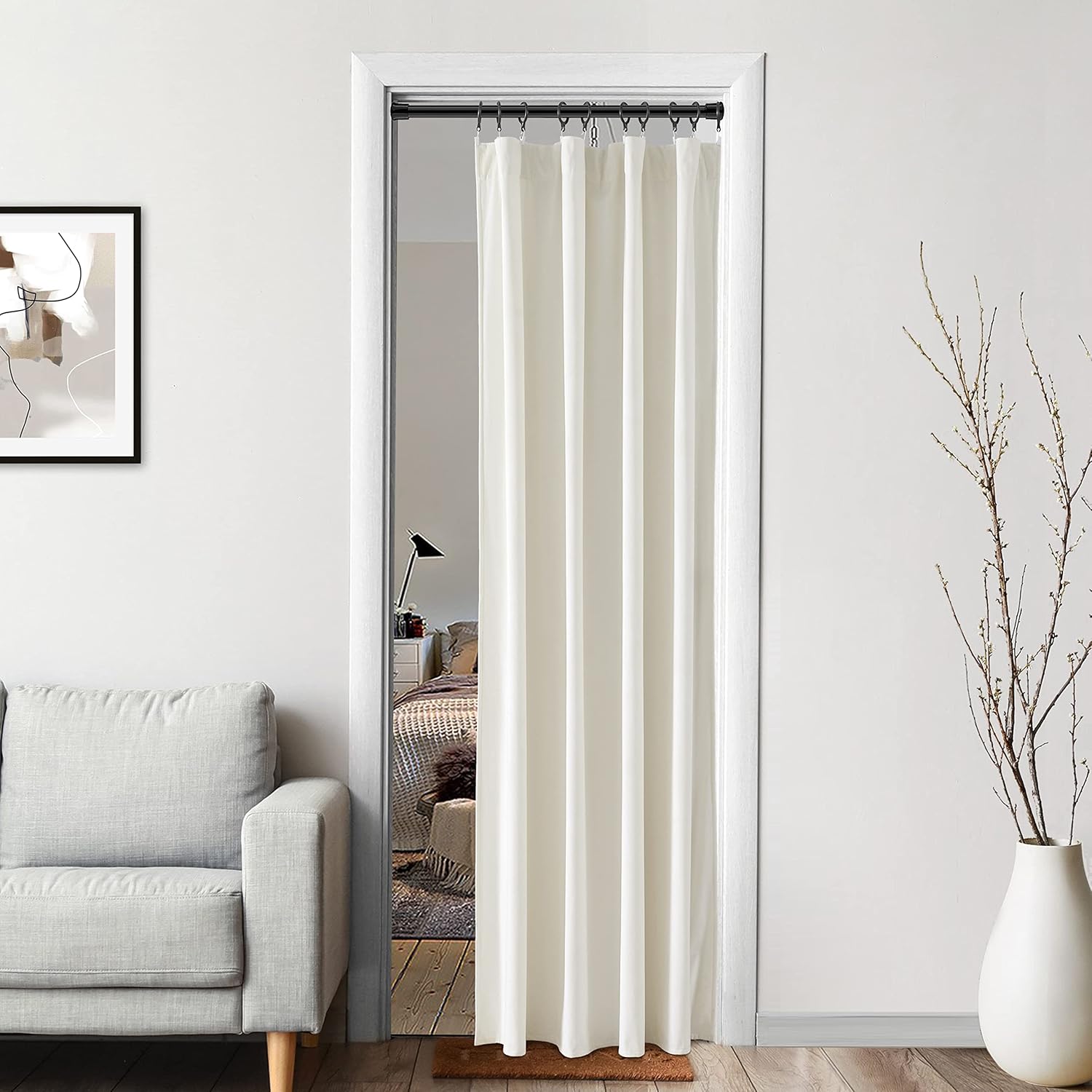 Cream Colored Room Darkening Curtains 80 Inch Length for Bedroom Closet Door,Lig... - Image 5