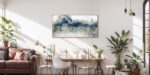 Wall Art Landscape Modern Wall Decor Canvas Painting Blue Ink Wall Art Large Art... - Image 4