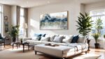 Wall Art Landscape Modern Wall Decor Canvas Painting Blue Ink Wall Art Large Art... - Image 5