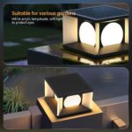 Outdoor Post Cap Lights, IP65 Waterproof Stainless Steel External Column Light, ... - Image 3