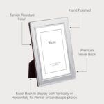Siena Double Border Plain Silver Picture Frame, Tarnish Resistant Finish, Perfec... - Image 6