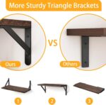 YGEOMER Brown Floating Shelves for Wall, 16.5 Inch Farmhouse Wall Shelves for Be... - Image 5