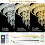Modern Chandeliers for Living Room Crystal Ceiling Light Fixture LED Dimmable La... - Image 3