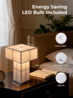 9.1''Modern Table Lamp with Silky White,Handmade Bedside Lamp for Home Decor,Cor... - Image 3