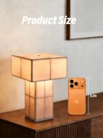 9.1''Modern Table Lamp with Silky White,Handmade Bedside Lamp for Home Decor,Cor... - Image 4