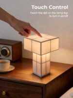 9.1''Modern Table Lamp with Silky White,Handmade Bedside Lamp for Home Decor,Cor... - Image 5