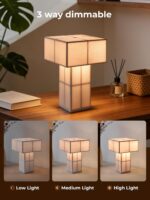 9.1''Modern Table Lamp with Silky White,Handmade Bedside Lamp for Home Decor,Cor... - Image 6
