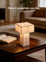 9.1''Modern Table Lamp with Silky White,Handmade Bedside Lamp for Home Decor,Cor... - Image 7