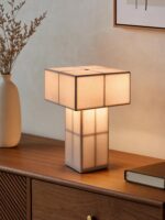 9.1''Modern Table Lamp with Silky White,Handmade Bedside Lamp for Home Decor,Cor... - Image 9