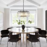 Modern Chandeliers for Dining Room,20" Black Gold Luxury Water Ripple Glass Bedr... - Image 3