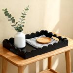 Hanobe Decorative Tray for Coffee Table: Serving Tray Decor with Scalloped Edge ... - Image 5