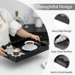 Hanobe Decorative Tray for Coffee Table: Serving Tray Decor with Scalloped Edge ... - Image 9