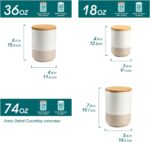 vancasso Sabine Ceramic Canister Set with Airtight Wood Lids - 3-Piece Kitchen S... - Image 3