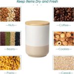 vancasso Sabine Ceramic Canister Set with Airtight Wood Lids - 3-Piece Kitchen S... - Image 4