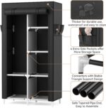 ROJASOP Portable Closet Wardrobe Closet for Hanging Clothes with 6 Storage Shelv... - Image 5