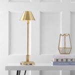 JONATHAN Y 26" Brushed Brass Gold Modern LED Table Lamp for Living Room Bedroom ... - Image 4