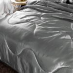 Holawakaka Luxurious Solid Satin Silk Like Comforter Set Ultra Soft Silky Quilt ... - Image 5