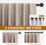 DWCN Brown Blackout Curtains 84 inches Length - Ombre Damask Patterned Back Tab/... - Image 4