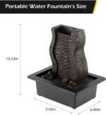 Dyna-Living Water Fountains Indoor Tabletop Water Fountain with LED Lights Feng ... - Image 7