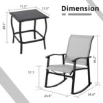Vongrasig 3 Piece Outdoor Rocking Bistro Set, Textilene Fabric Small Patio Furni... - Image 6