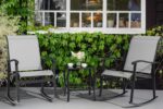 Vongrasig 3 Piece Outdoor Rocking Bistro Set, Textilene Fabric Small Patio Furni... - Image 7
