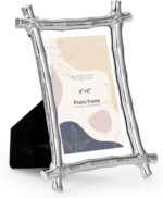 Bamboo Style Picture Frame 4x6 Inches, Classic Home Collection Photo Frame, Meta... - Image 3