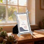 Bamboo Style Picture Frame 4x6 Inches, Classic Home Collection Photo Frame, Meta... - Image 8