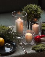 ARIAMOTION Glass Candle Holders Set, Hurricane Vase Centerpieces for Pillar Voti... - Image 3