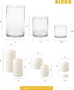 ARIAMOTION Glass Candle Holders Set, Hurricane Vase Centerpieces for Pillar Voti... - Image 7